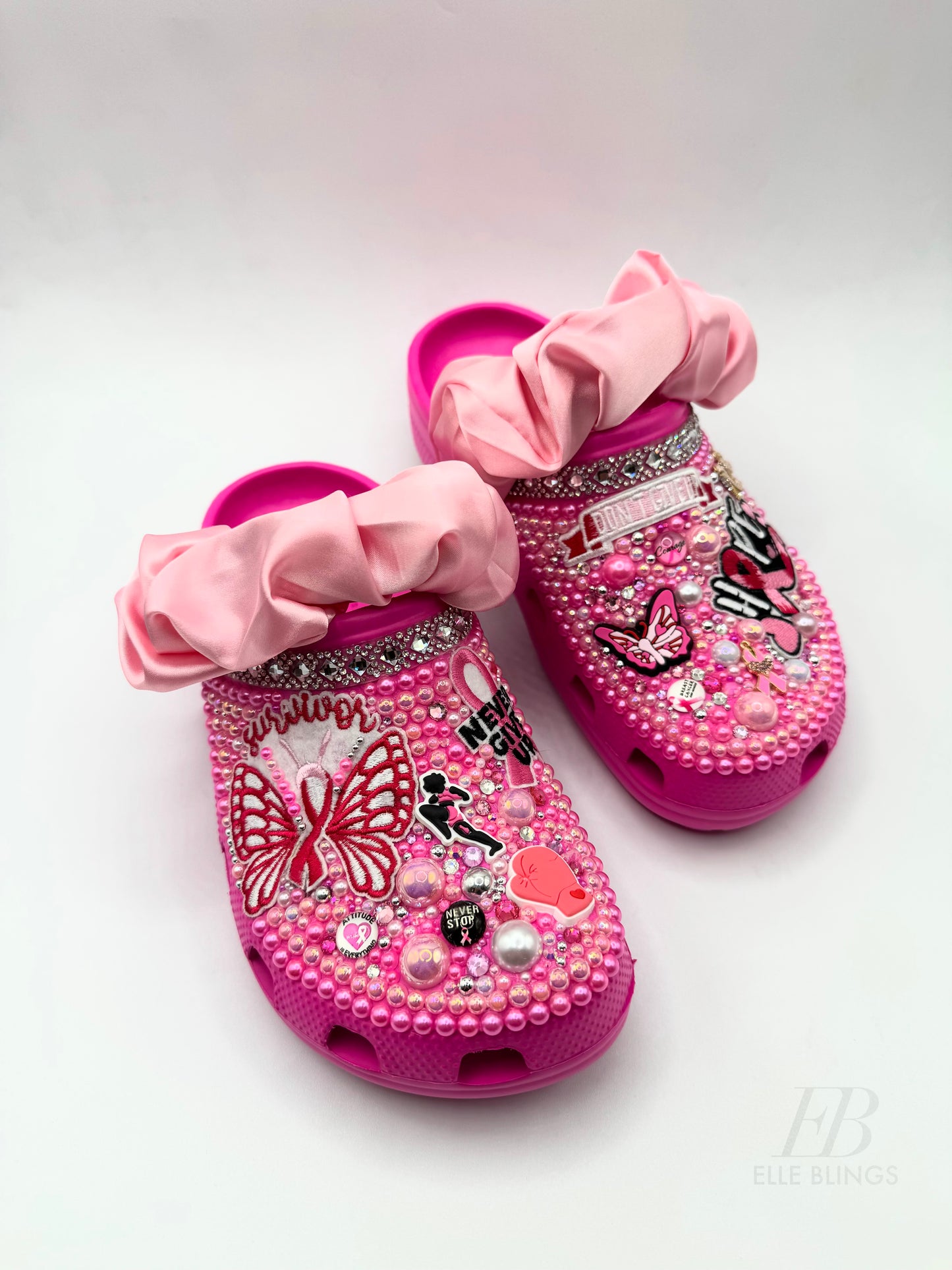 Custom Crocs Breast Cancer Awareness Pink