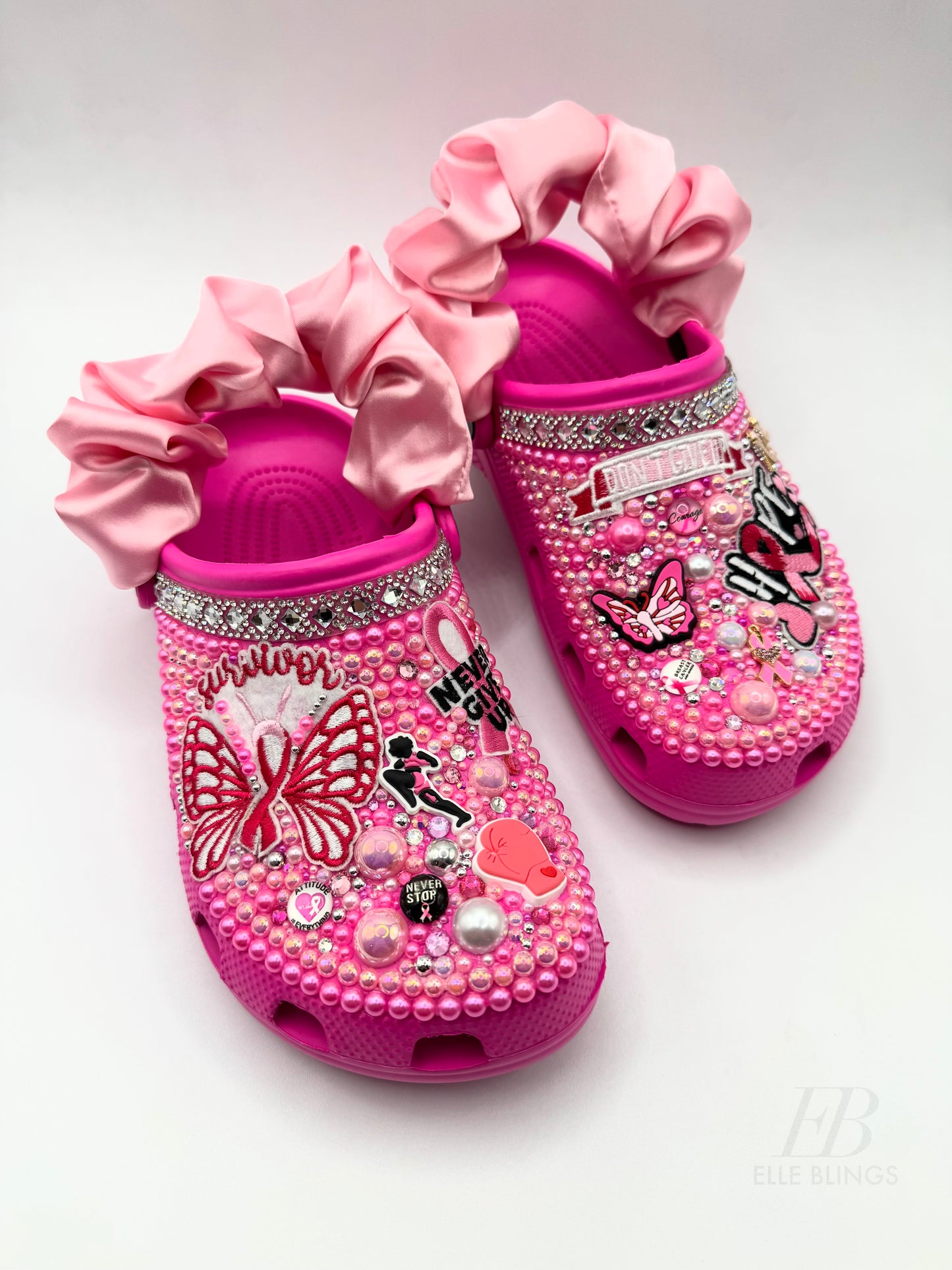 Custom Crocs Breast Cancer Awareness Pink