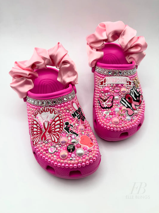 Custom Crocs Breast Cancer Awareness Pink