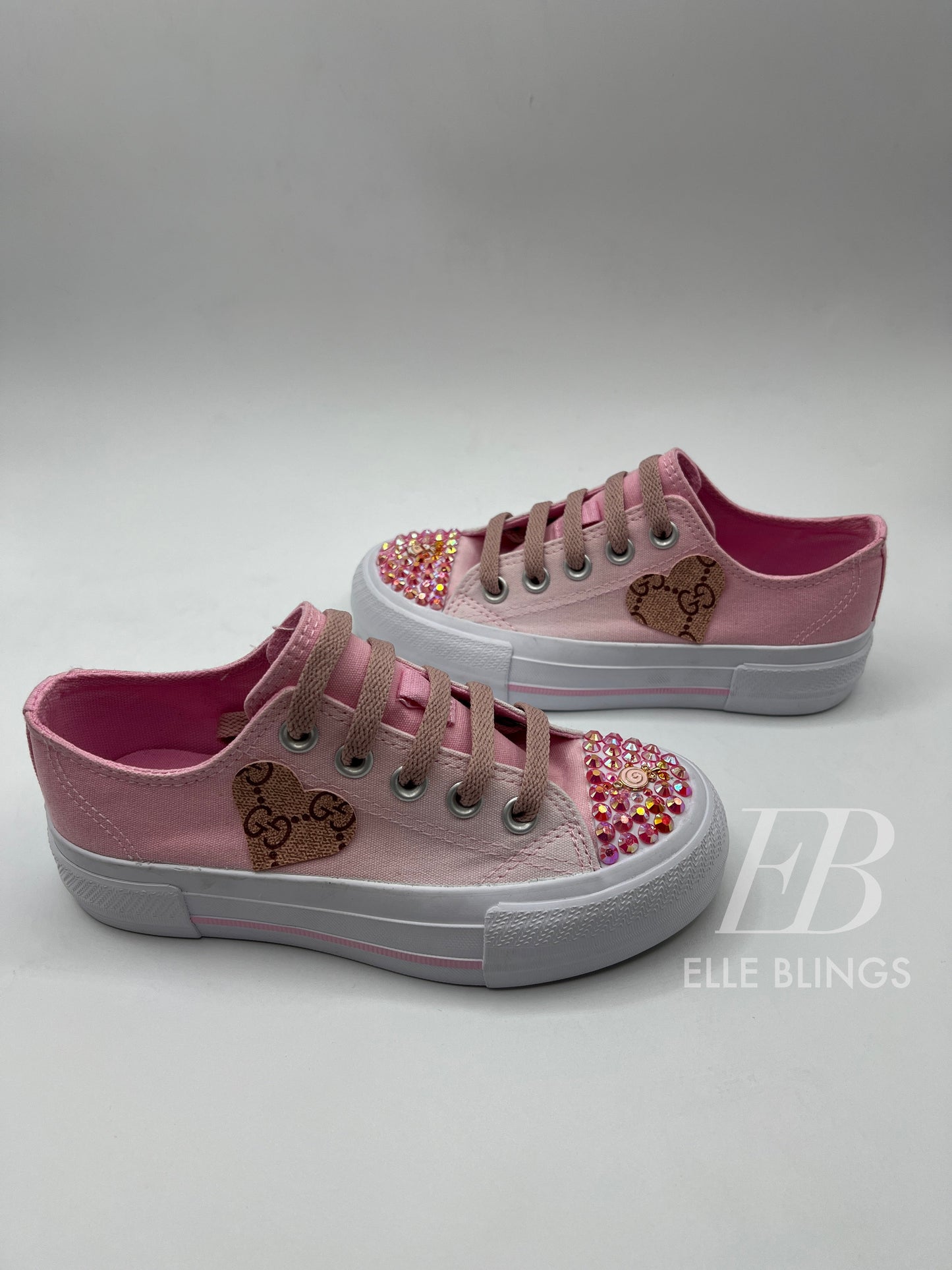 Kids' Custom Pink Heart Sneakers