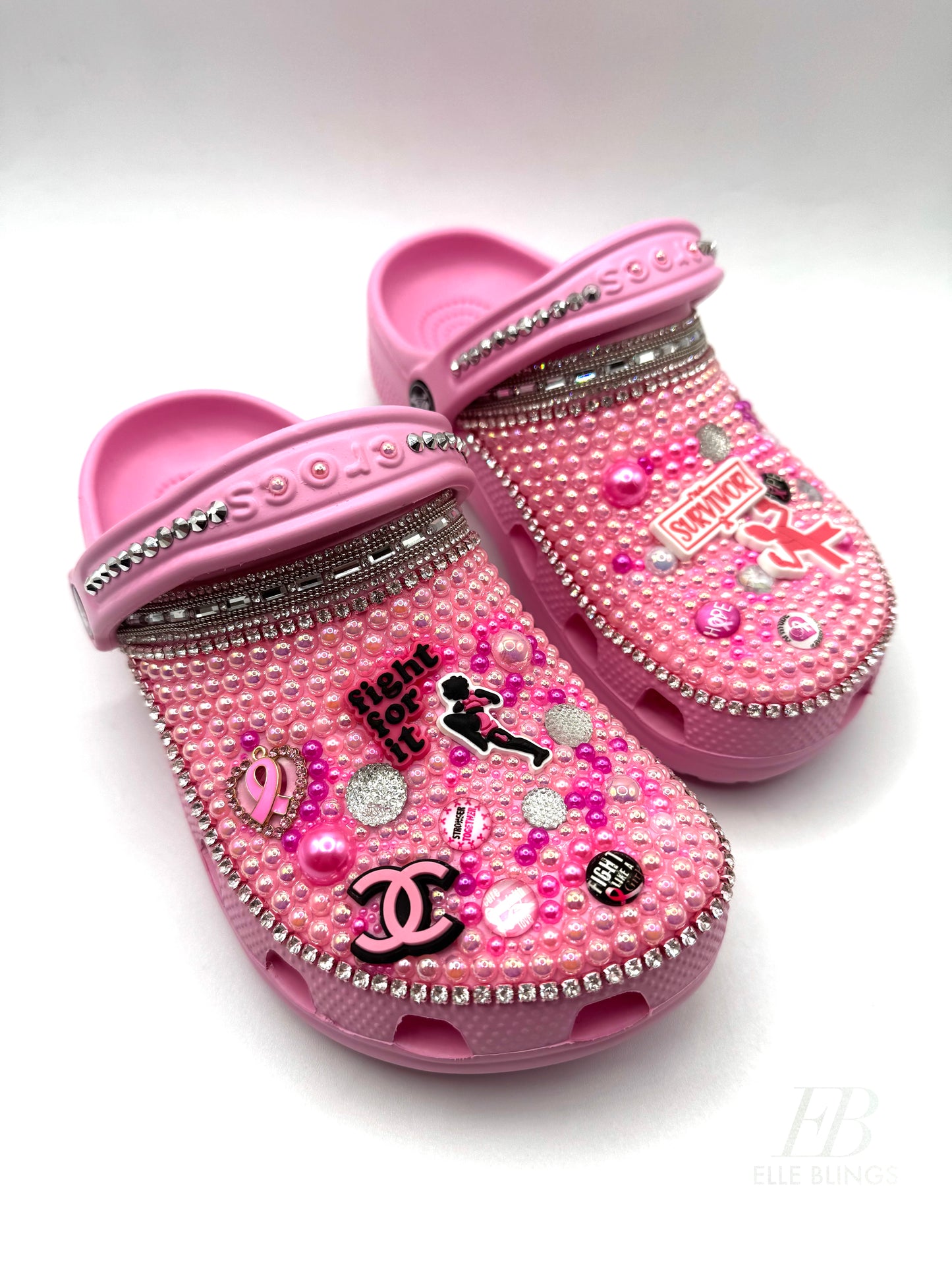 Custom Crocs Breast Cancer Awareness Pink