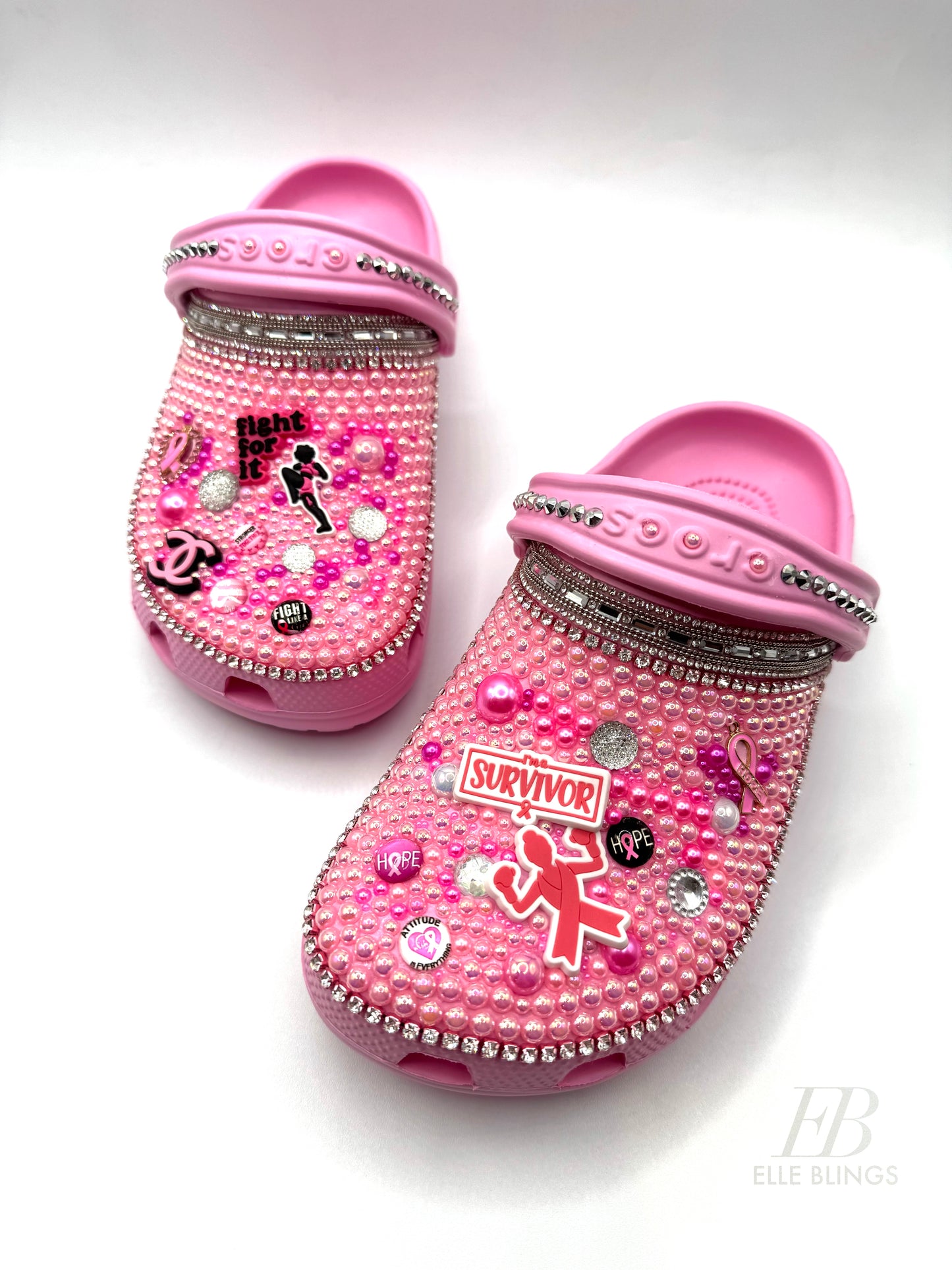 Custom Crocs Breast Cancer Awareness Pink