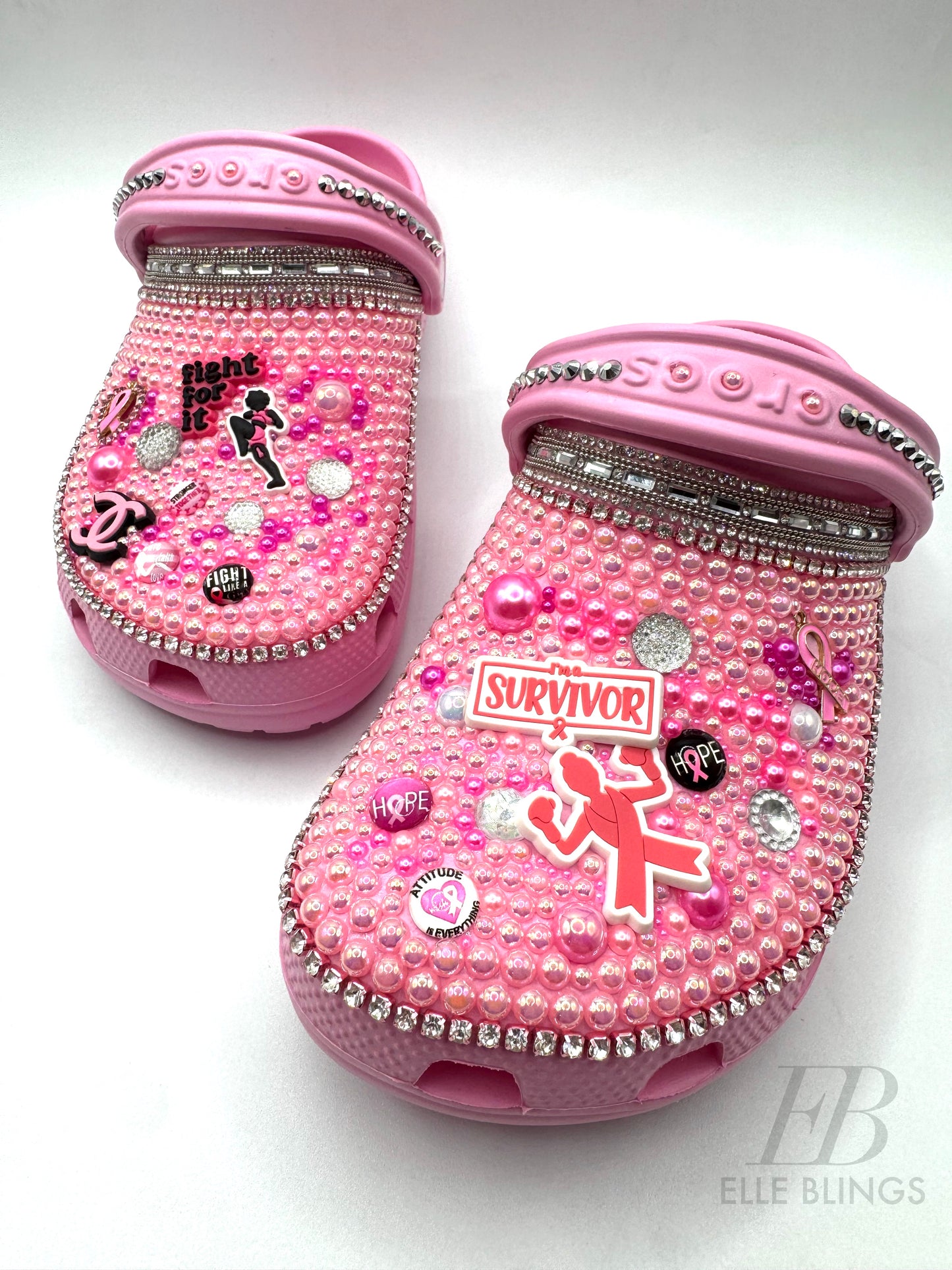 Custom Crocs Breast Cancer Awareness Pink