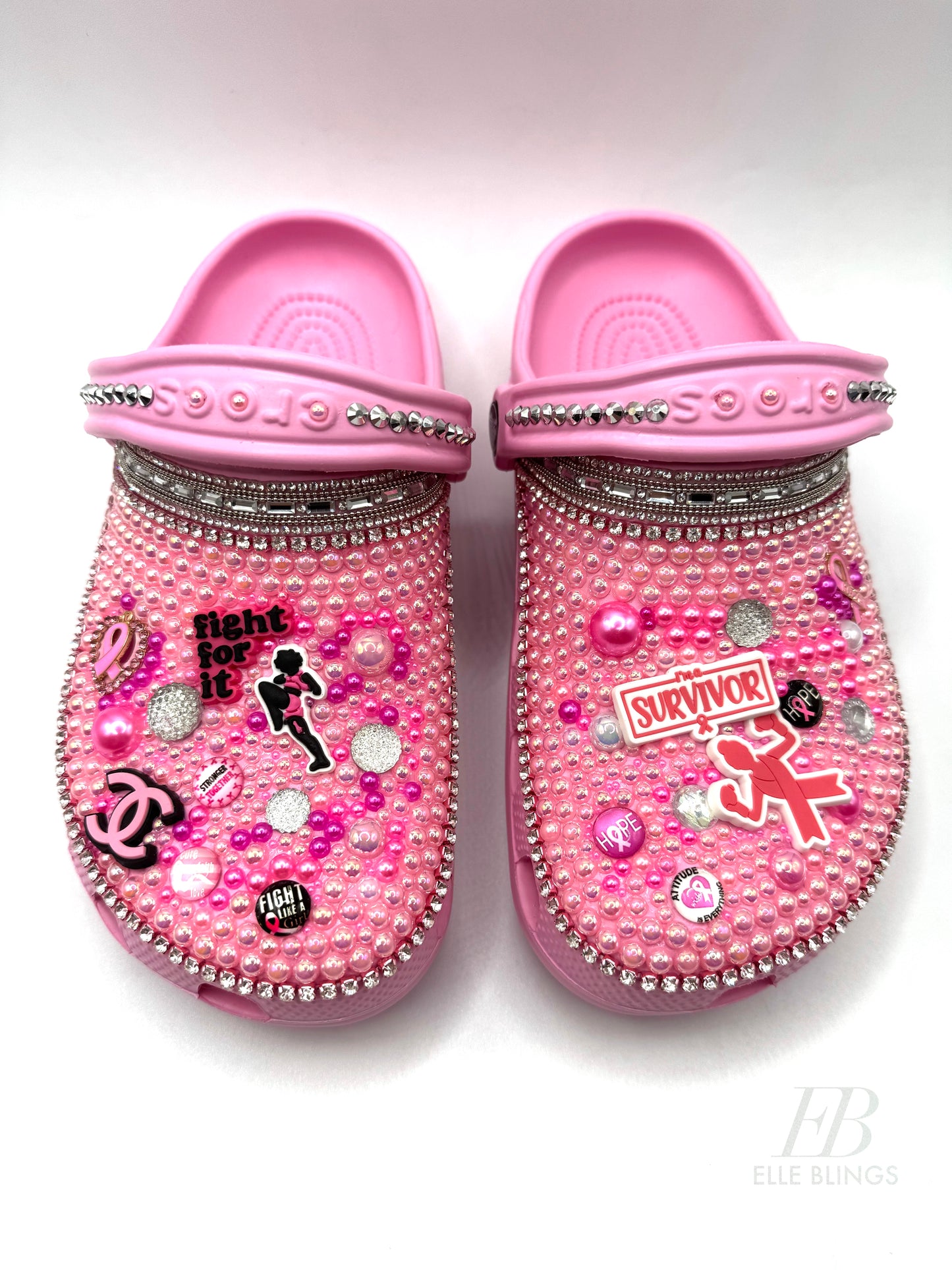 Custom Crocs Breast Cancer Awareness Pink