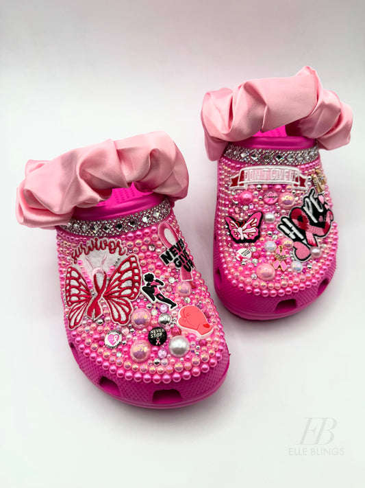 Custom Crocs Breast Cancer Awareness Pink